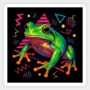Retro Neon Australian Blue Phase Whites Tree Frog Magnet